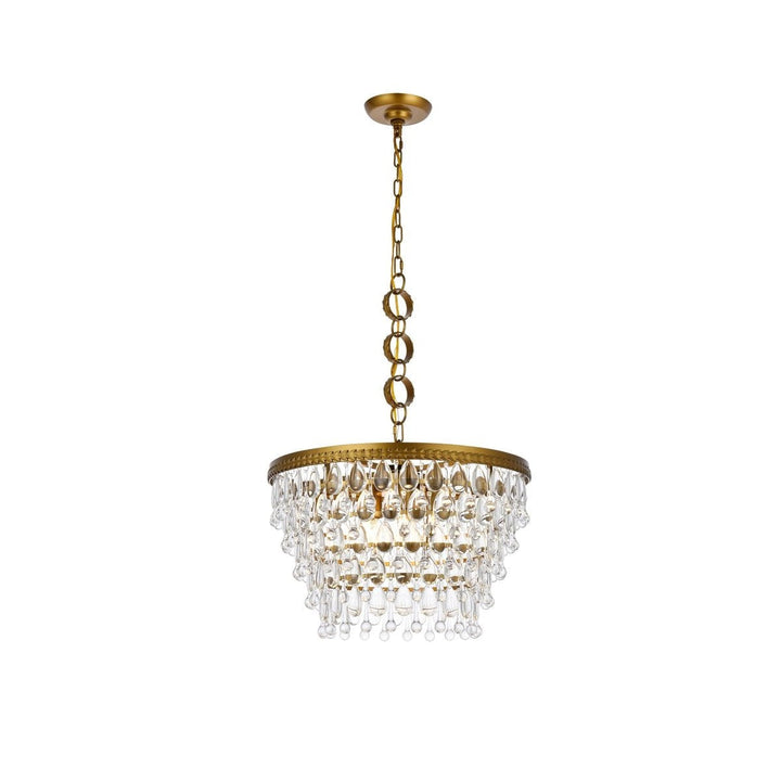 Elegant Nordic 1219D19BR/RC Pendant Light - Brass And Clear