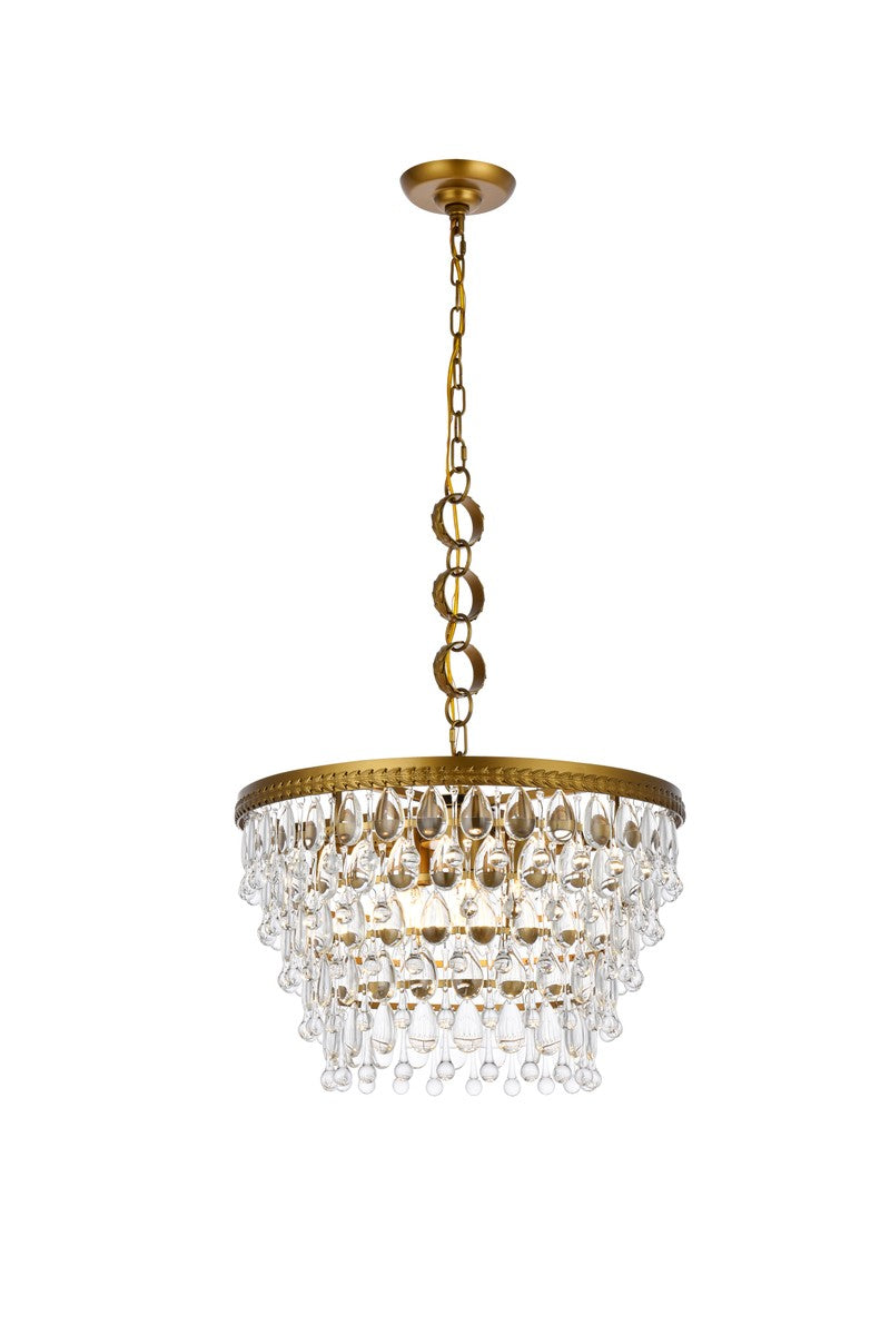 Elegant Nordic 1219D19BR/RC Pendant Light - Brass And Clear