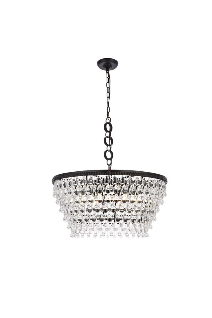 Elegant Nordic 1219D28BK/RC Chandelier Light - Black And Clear