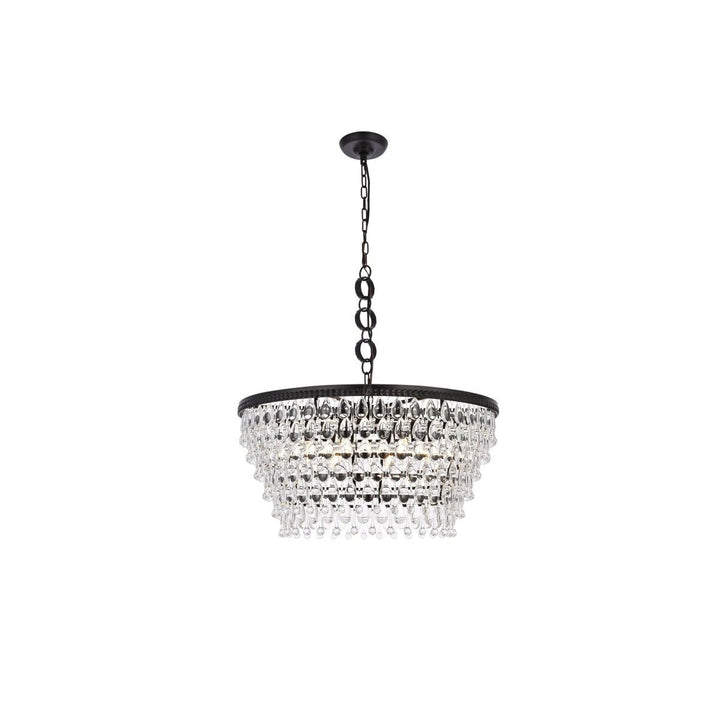 Elegant Nordic 1219D28BK/RC Chandelier Light - Black And Clear