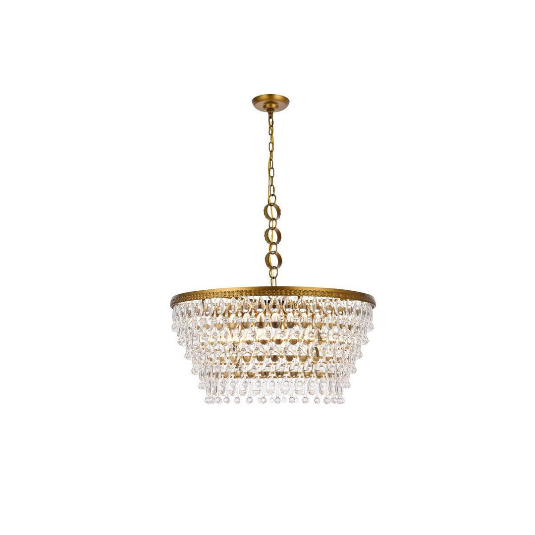 Elegant Nordic 1219D28BR/RC Chandelier Light - Brass And Clear