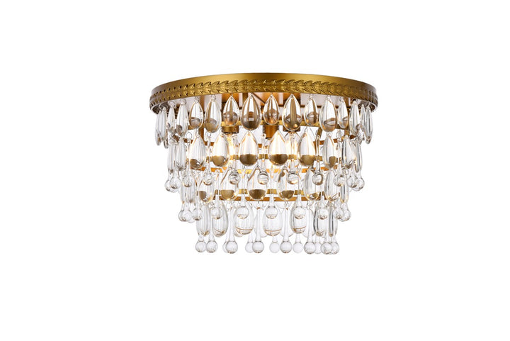 Elegant Nordic 1219F15BR/RC Ceiling Light - Brass And Clear