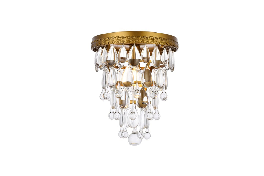 Elegant Nordic 1219F9BR/RC Ceiling Light - Brass And Clear