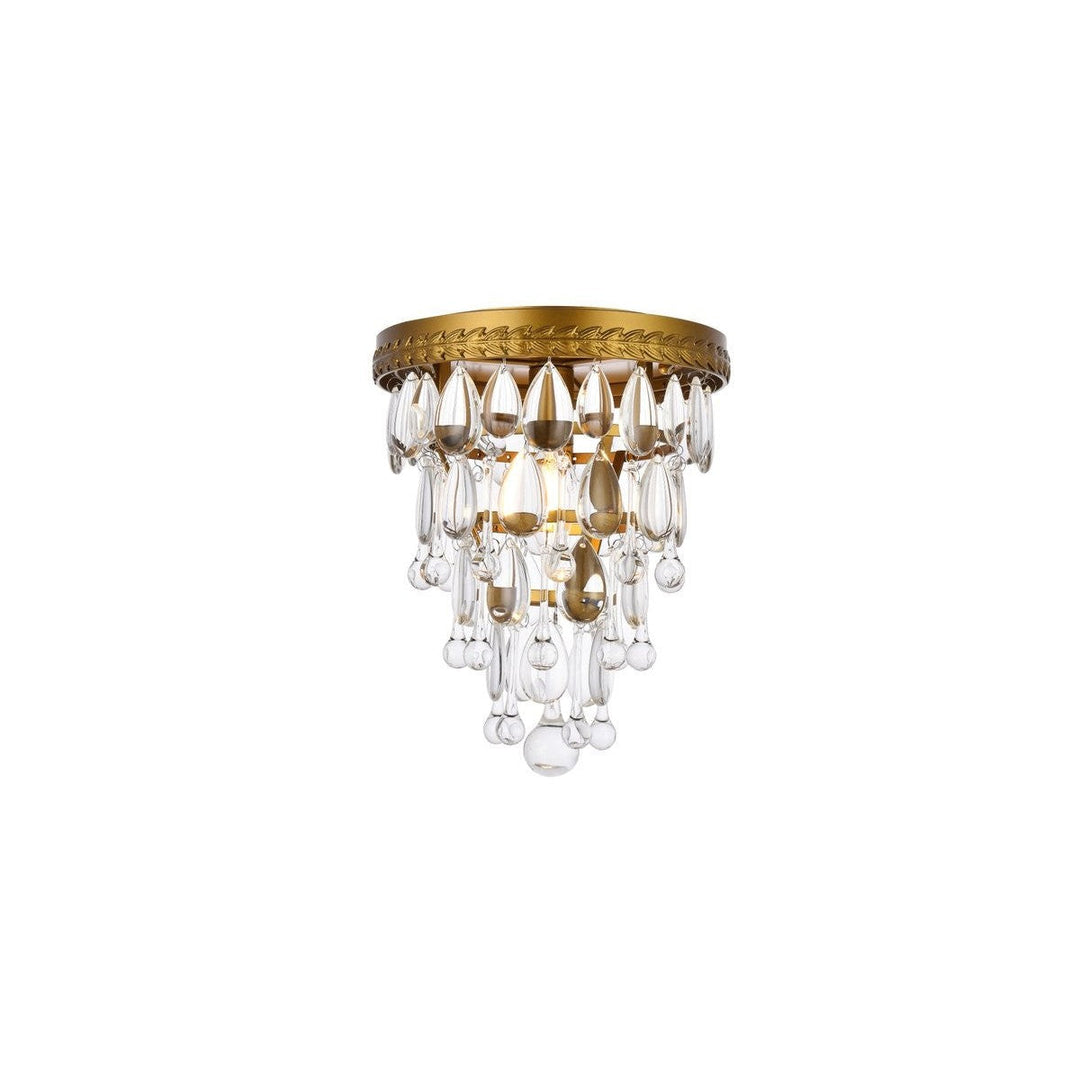 Elegant Nordic 1219F9BR/RC Ceiling Light - Brass And Clear