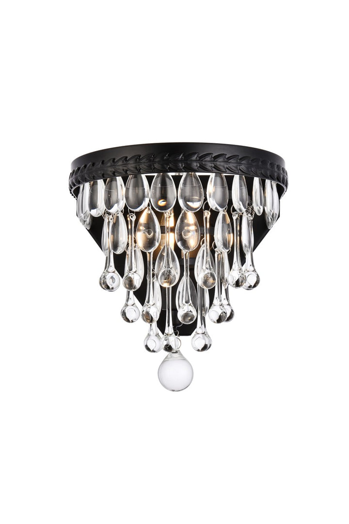 Elegant Nordic 1219W9BK/RC Wall Sconce Light - Black And Clear