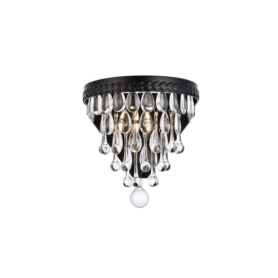 Elegant Nordic 1219W9BK/RC Wall Sconce Light - Black And Clear