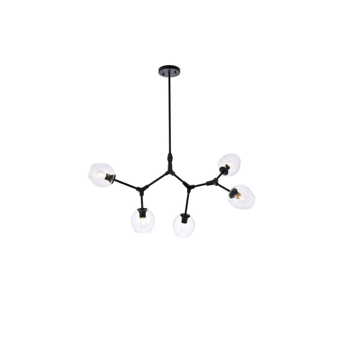 Elegant Cavoli 1712D42BK Chandelier Light - Black And Clear