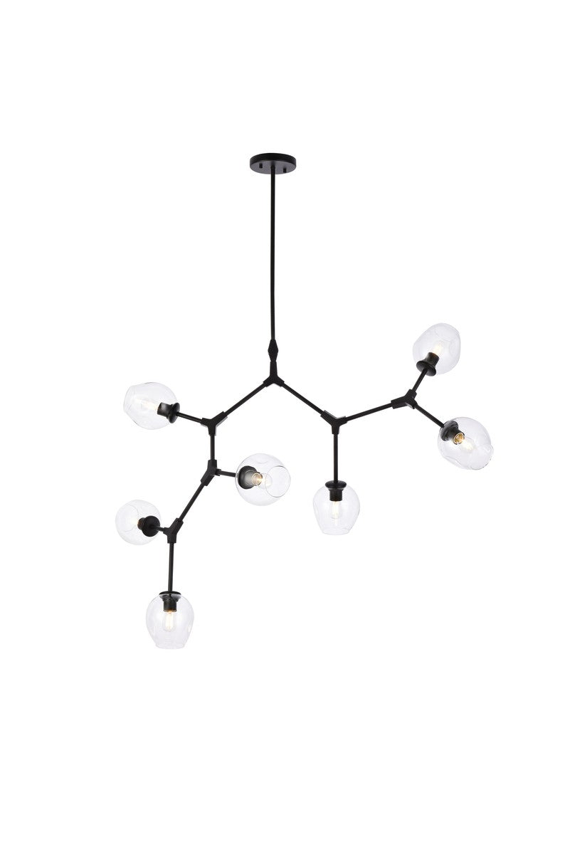 Elegant Cavoli 1712G57BK Chandelier Light - Black And Clear