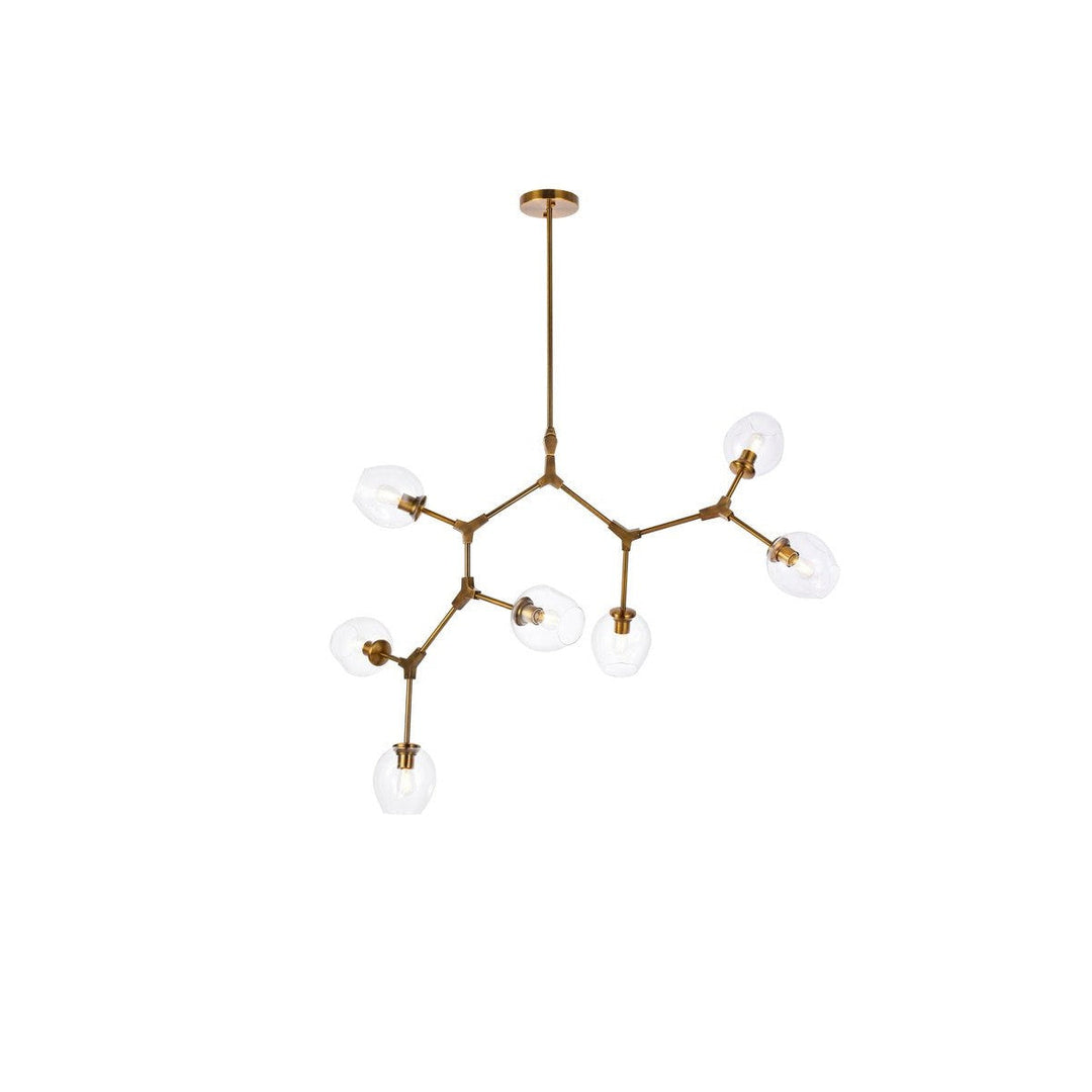 Elegant Cavoli 1712G57BR Chandelier Light - Brass And Clear