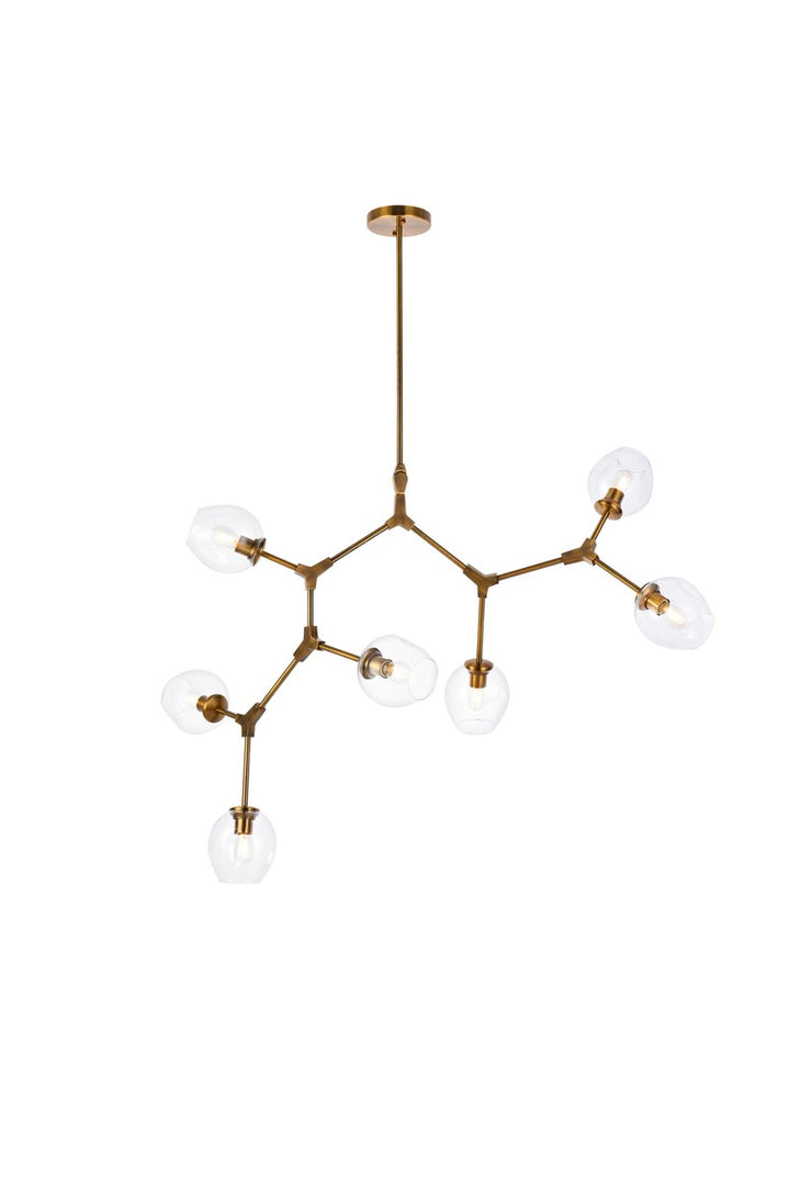 Elegant Cavoli 1712G57BR Chandelier Light - Brass And Clear