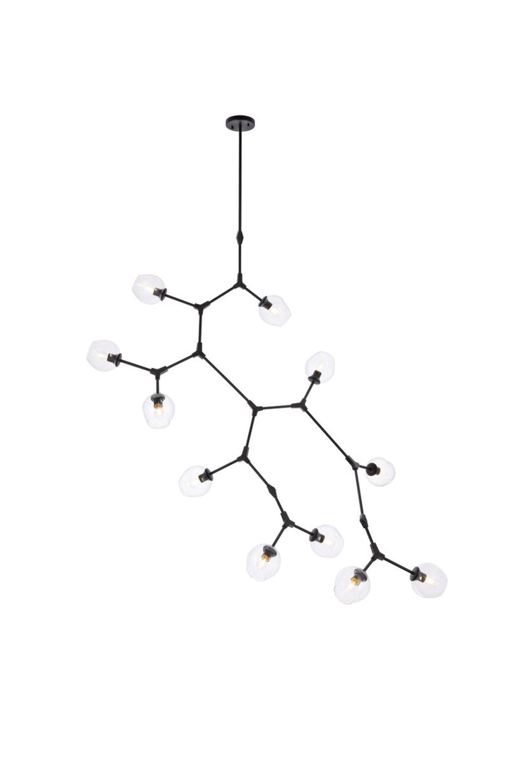 Elegant Cavoli 1712G73BK Chandelier Light - Black And Clear