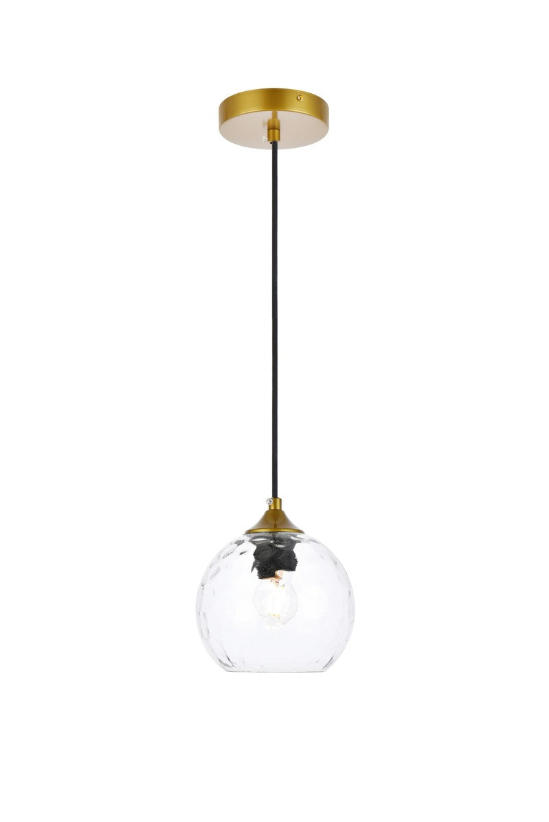 Elegant Cashel LD2280BR Pendant Light - Brass And Clear