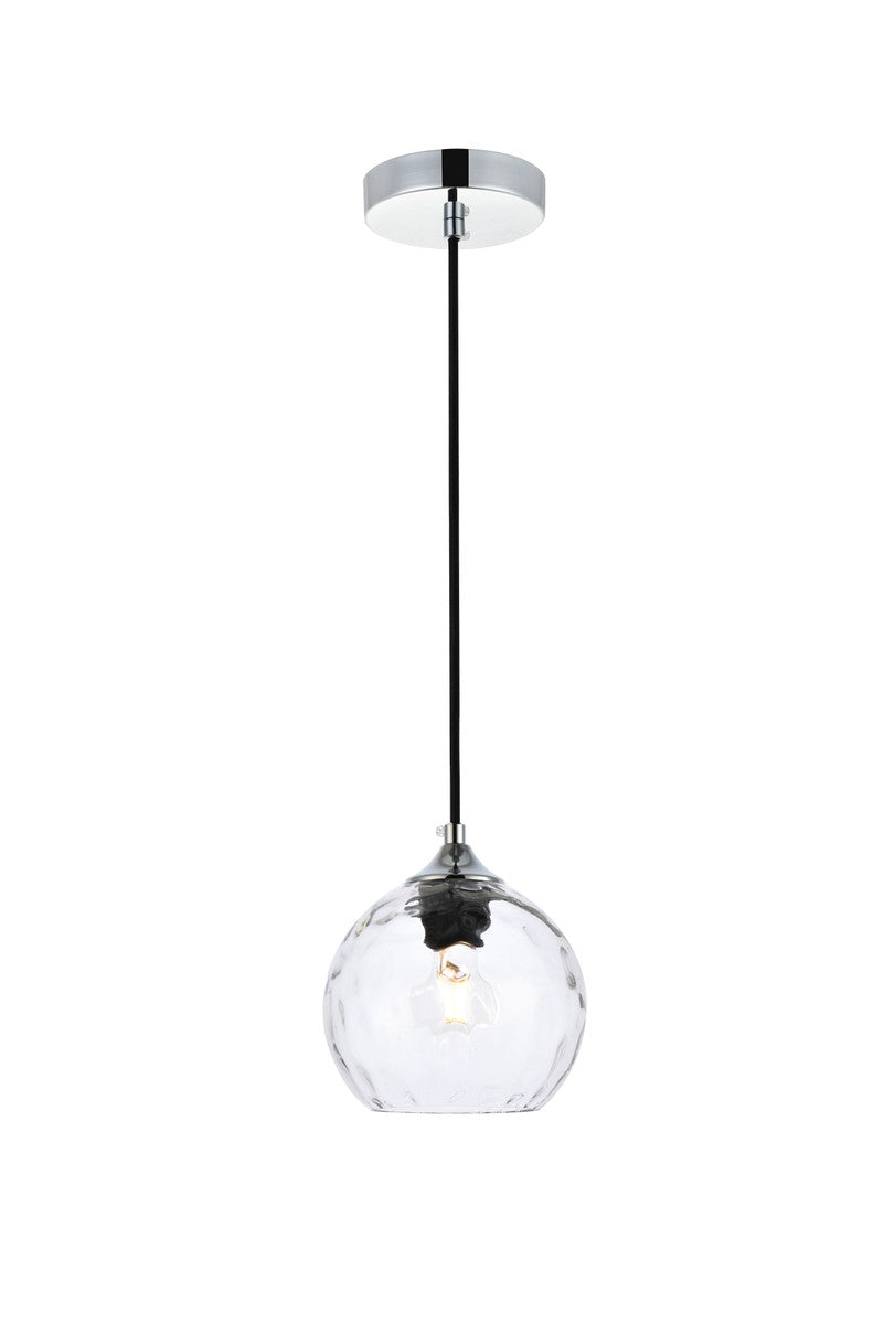 Elegant Cashel LD2280C Pendant Light - Chrome And Clear