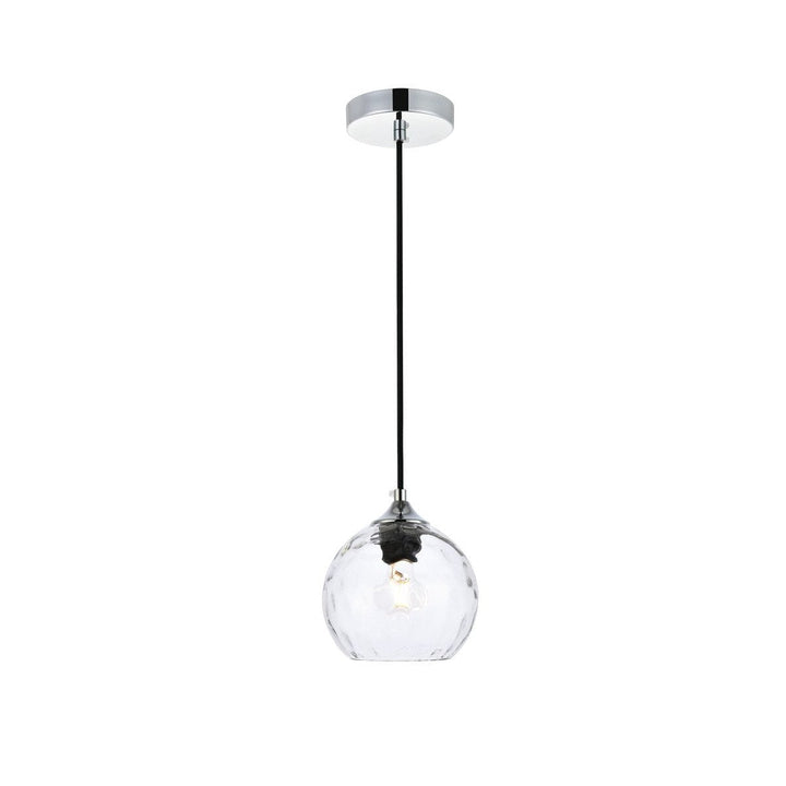 Elegant Cashel LD2280C Pendant Light - Chrome And Clear