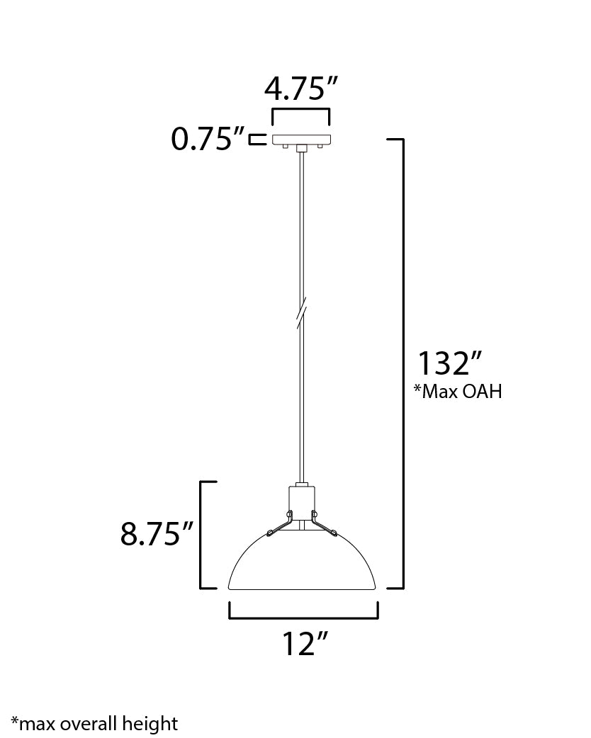 Maxim Dawn 12042ABBK Pendant Light - Antique Brass / Black