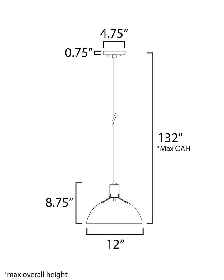Maxim Dawn 12042ABBK Pendant Light - Antique Brass / Black