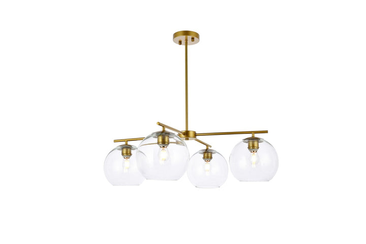 Elegant Opus LD2331BR Chandelier Light - Brass And Clear