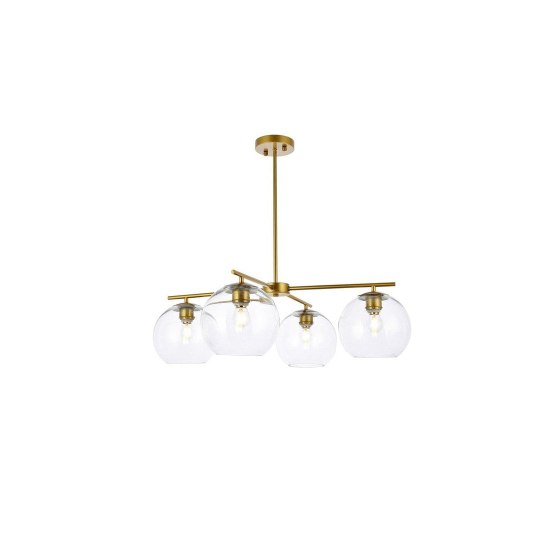 Elegant Opus LD2331BR Chandelier Light - Brass And Clear