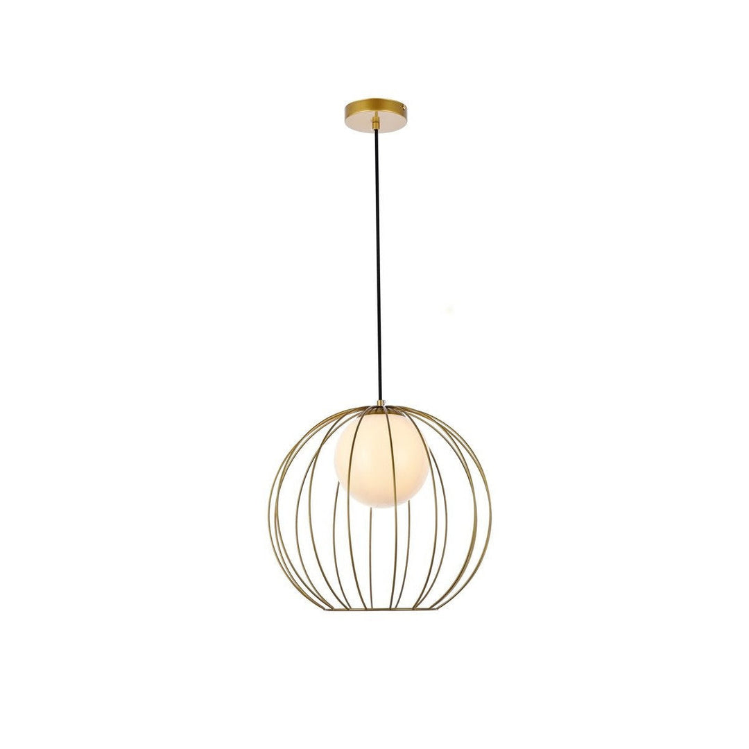 Elegant Wetzel LD2345BR Pendant Light - Brass And White