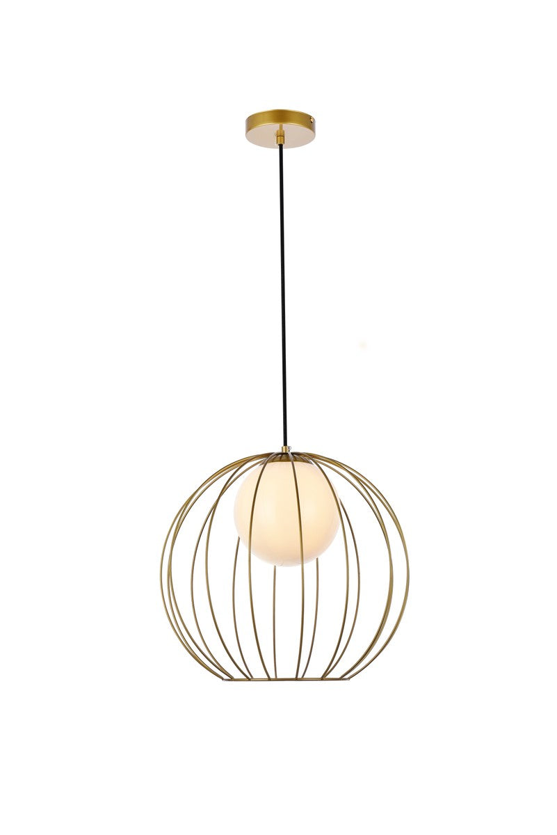 Elegant Wetzel LD2345BR Pendant Light - Brass And White