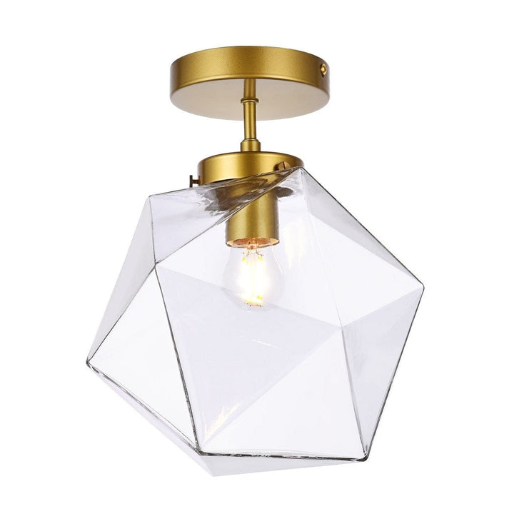 Elegant Lawrence LD2346BR Ceiling Light - Brass And Clear