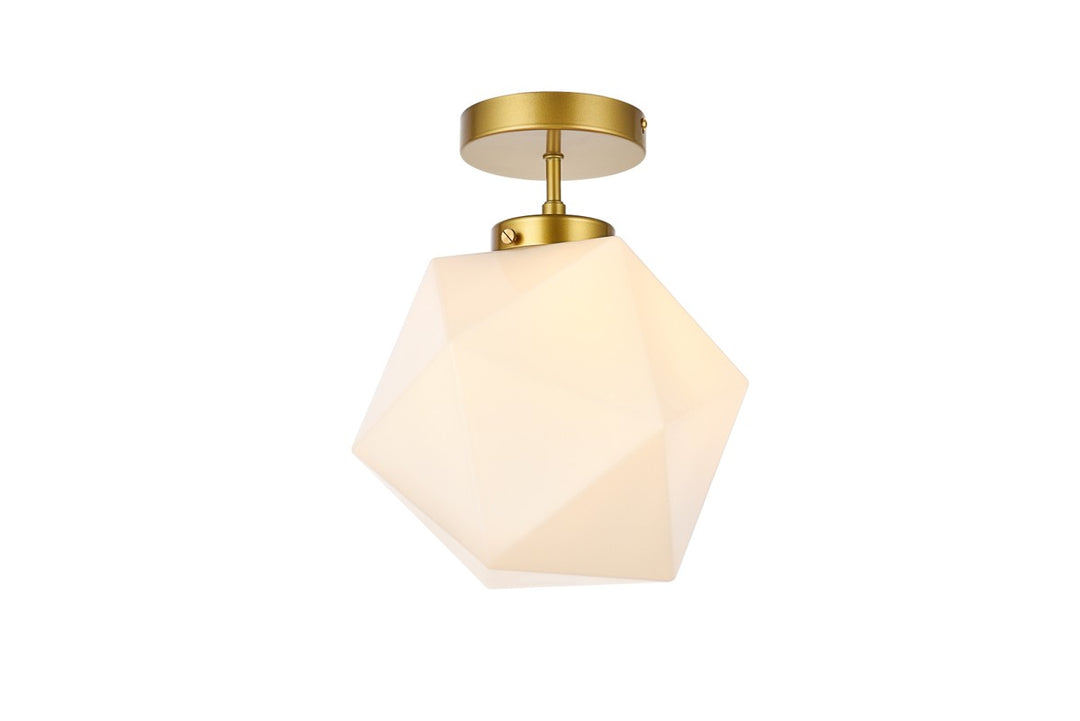 Elegant Lawrence LD2347BR Ceiling Light - Brass And White