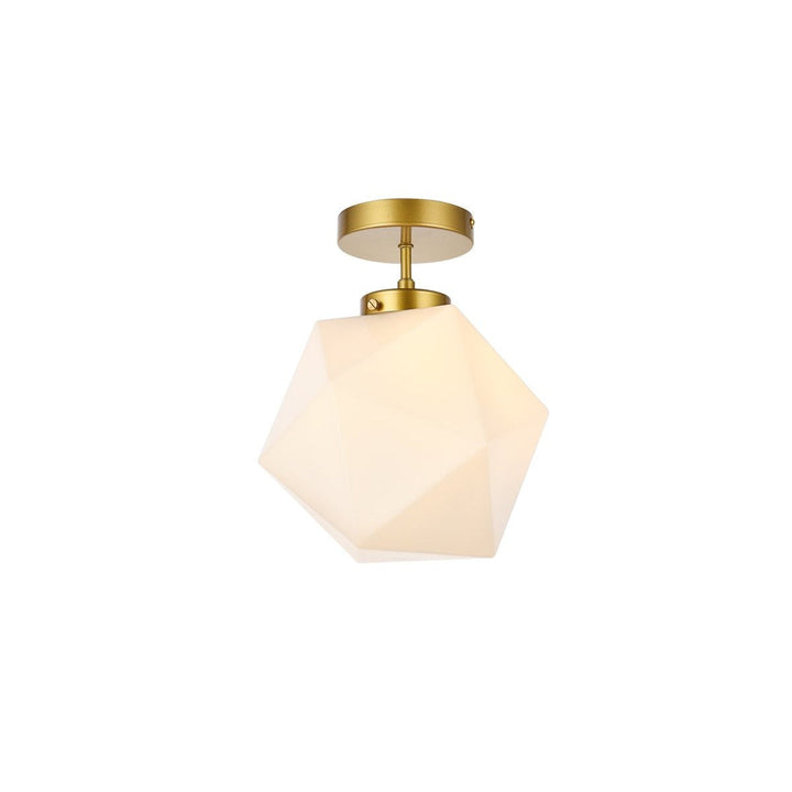 Elegant Lawrence LD2347BR Ceiling Light - Brass And White