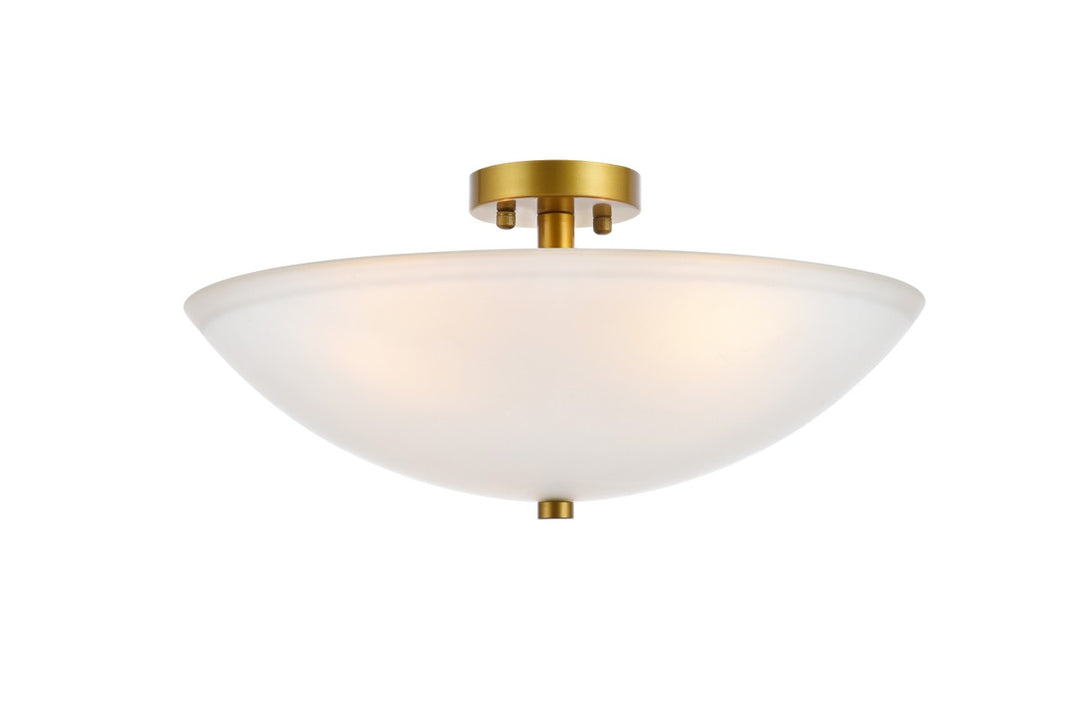 Elegant Jeanne LD2349BR Ceiling Light - Brass And Frosted White