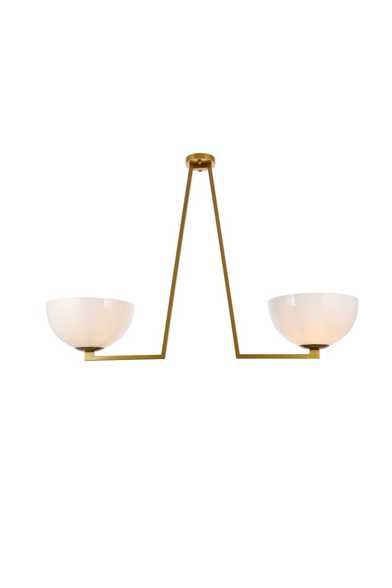 Elegant Jeanne LD2350BR Pendant Light - Brass And White