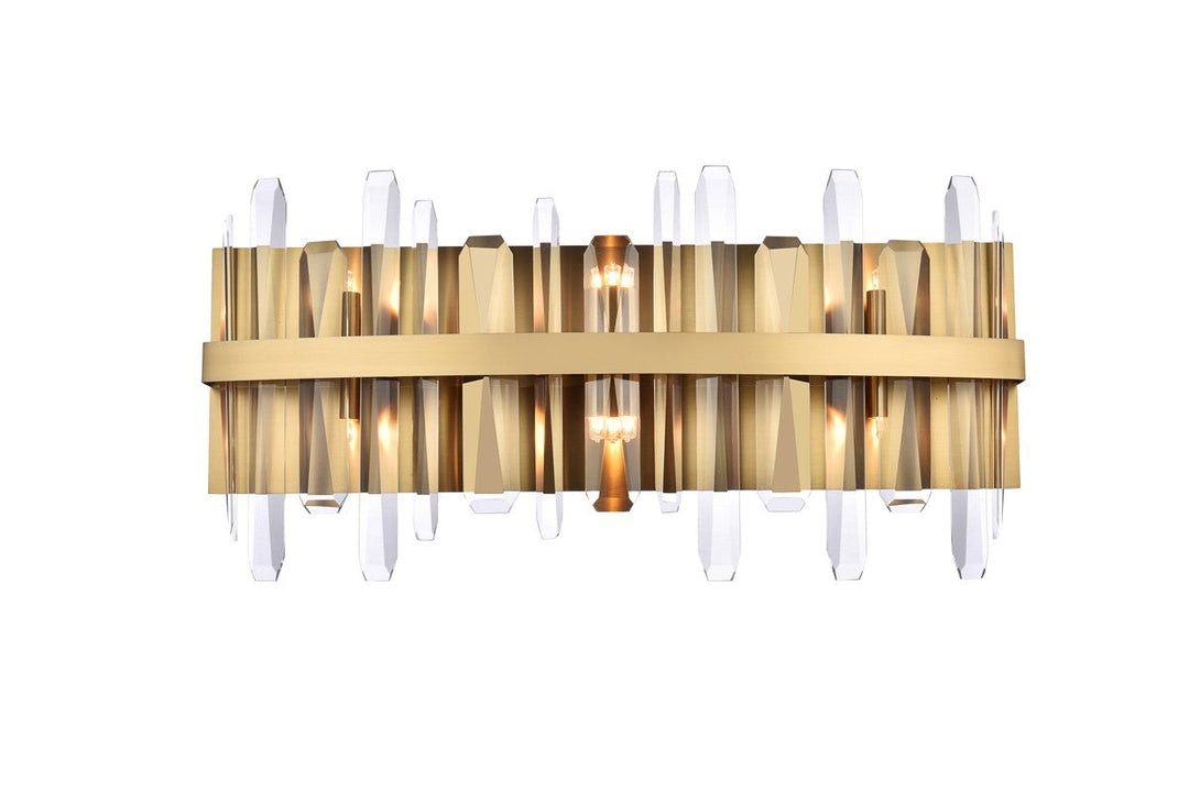 Elegant Serena 2200W24SG Bath Vanity Light 5 in. wide - Satin Gold