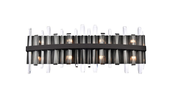 Elegant Serena 2200W30BK Bath Vanity Light 5 in. wide - Black