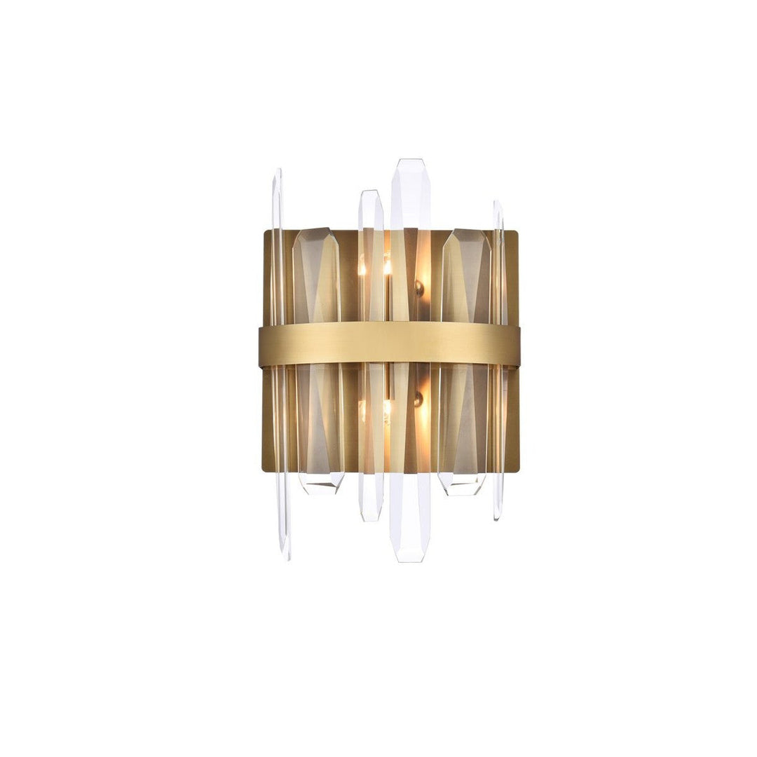 Elegant Serena 2200W8SG Wall Sconce Light - Satin Gold