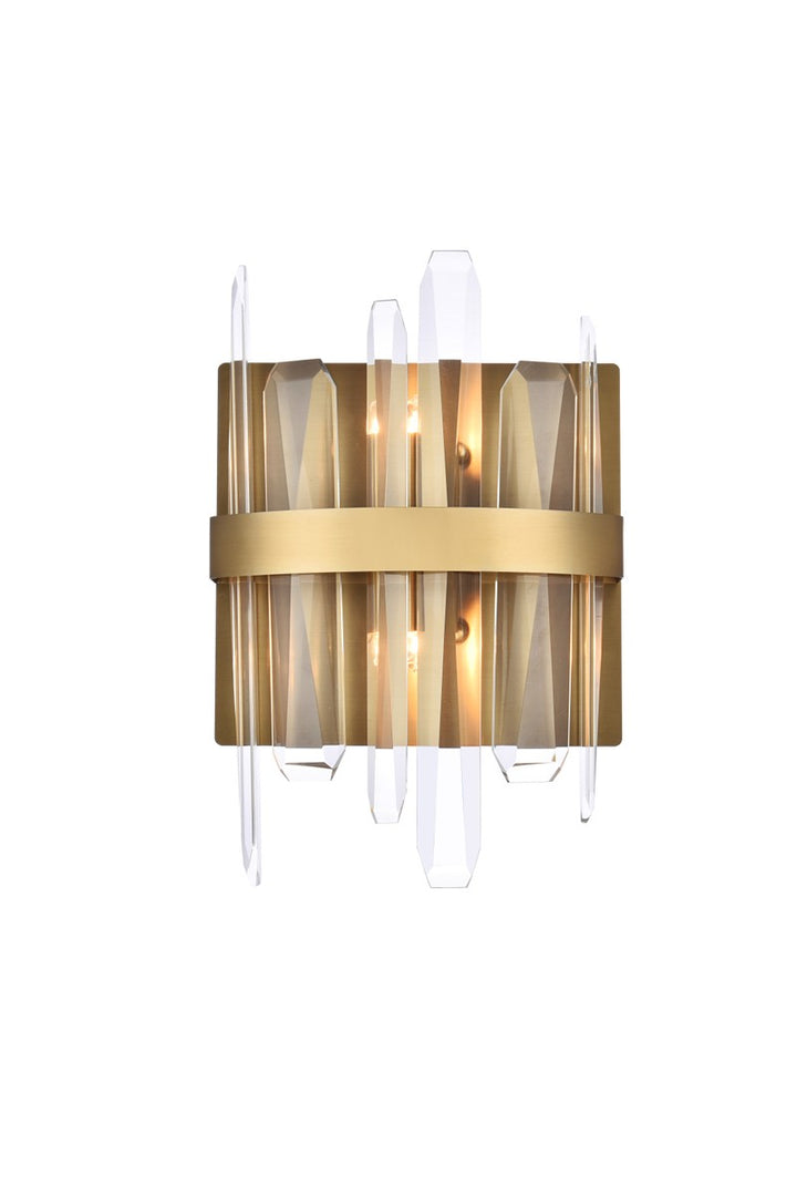 Elegant Serena 2200W8SG Wall Sconce Light - Satin Gold