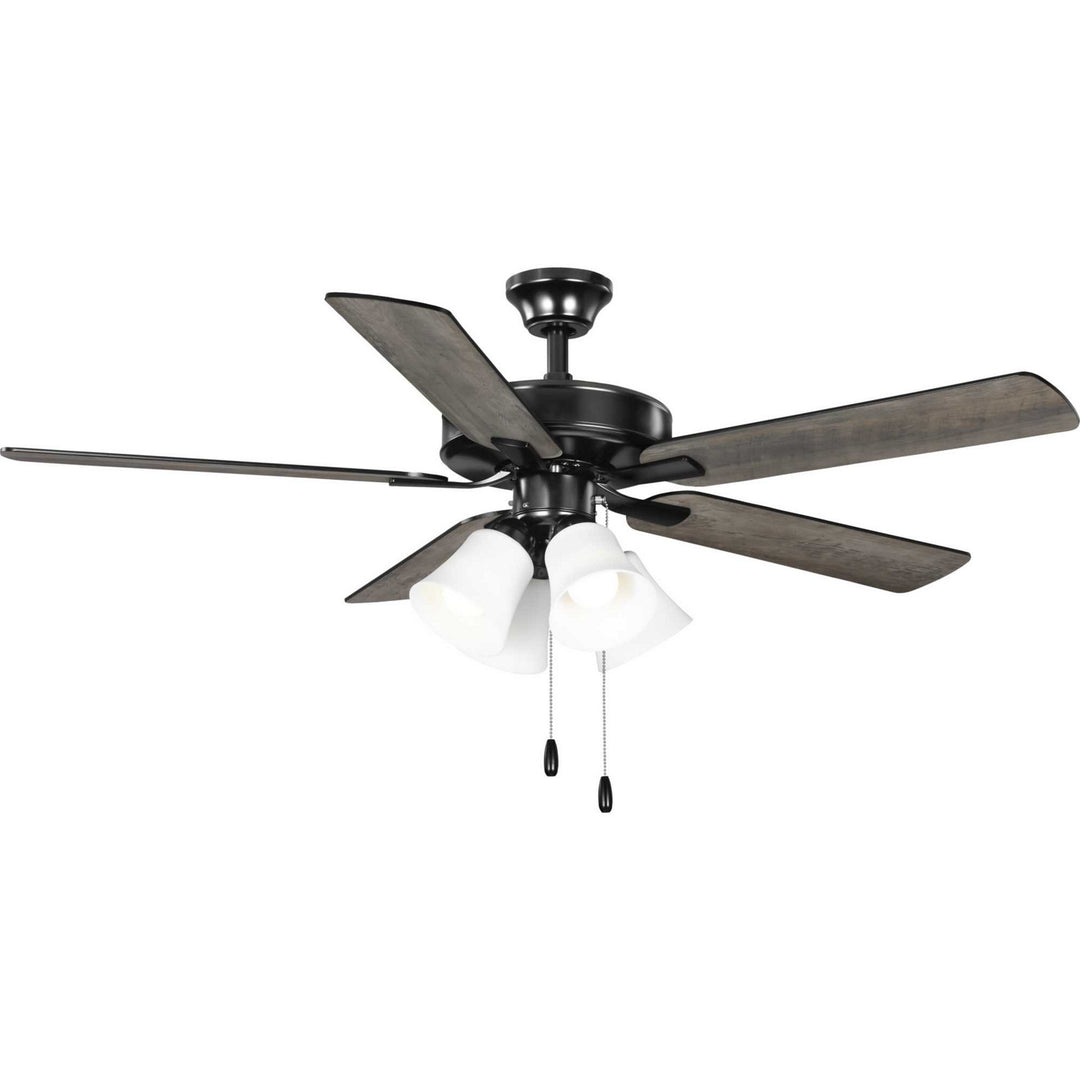 Progress Airpro E-Star Fan P250077-31M-WB Ceiling Fan - Matte Black, Black, Rustic Charcoal/