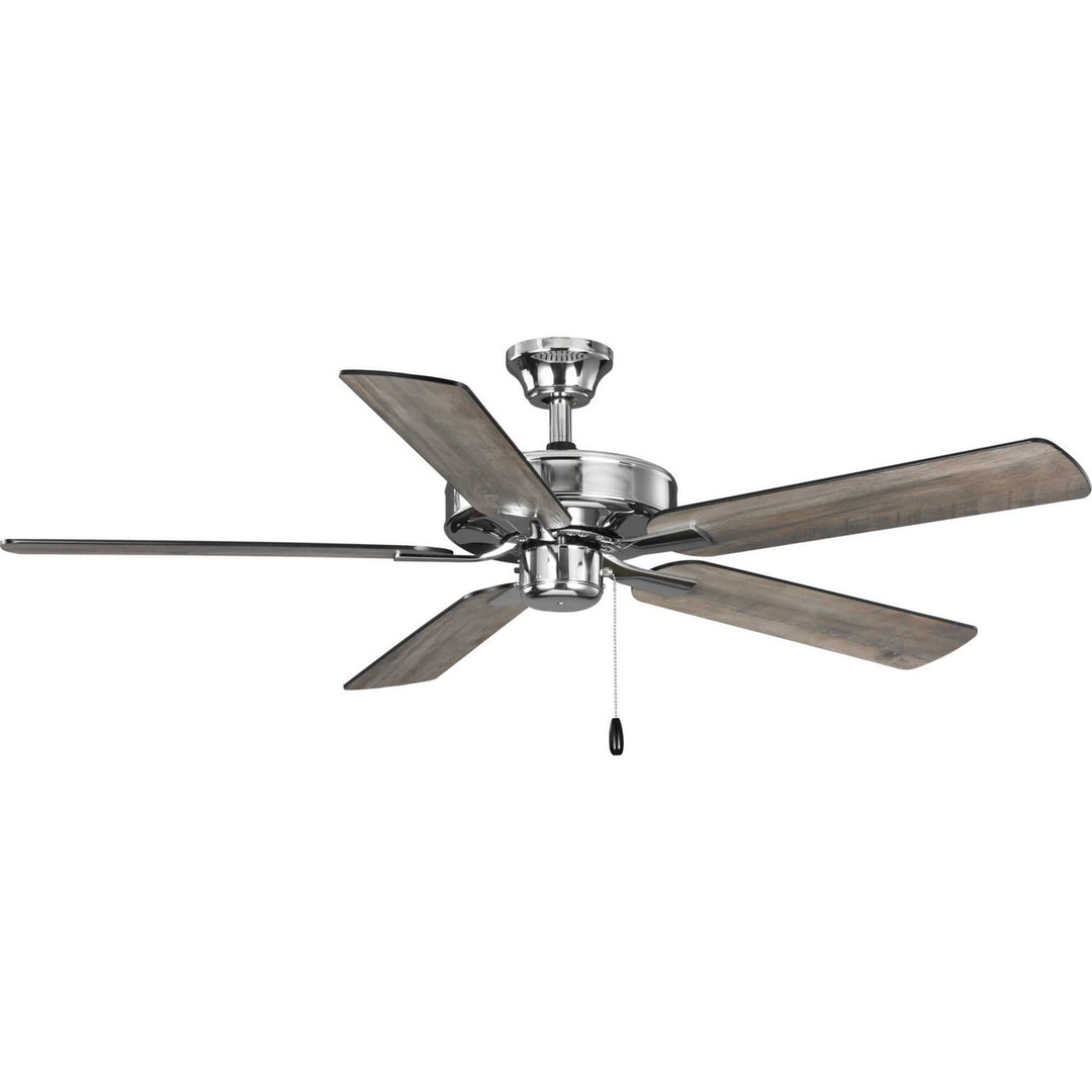 Progress Airpro Builder Fan P250080-015 Ceiling Fan - Polished Chrome, Black, Rustic Charcoal/