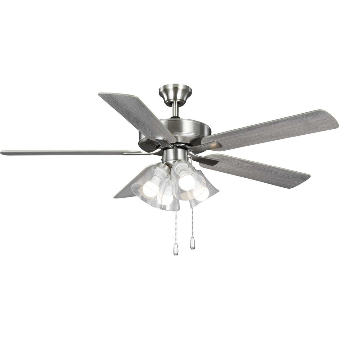 Progress Airpro Builder Fan P250085-009-WB Ceiling Fan - Brushed Nickel, Silver, Grey Weathered Wood/