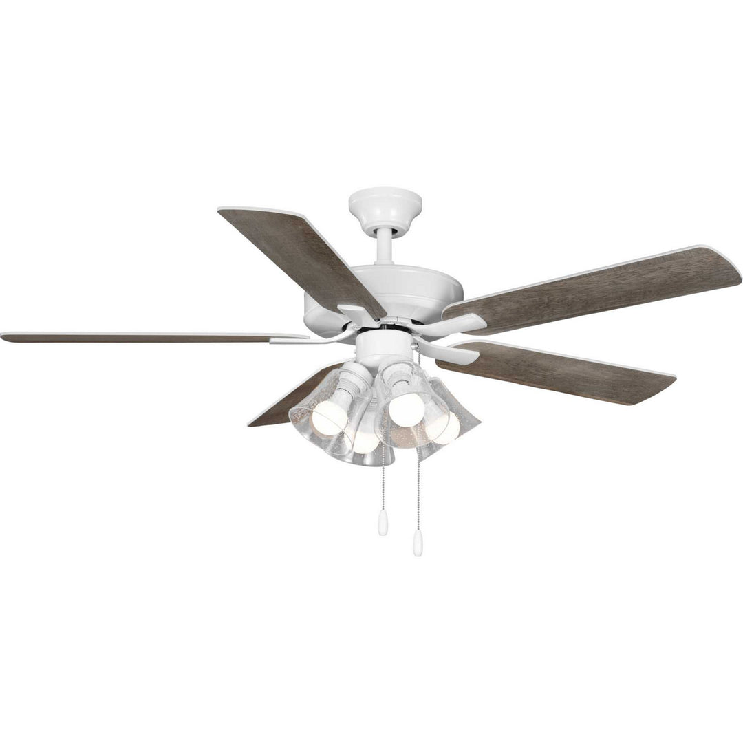 Progress Airpro Builder Fan P250085-030-WB Ceiling Fan - White, White, Antique Wood/