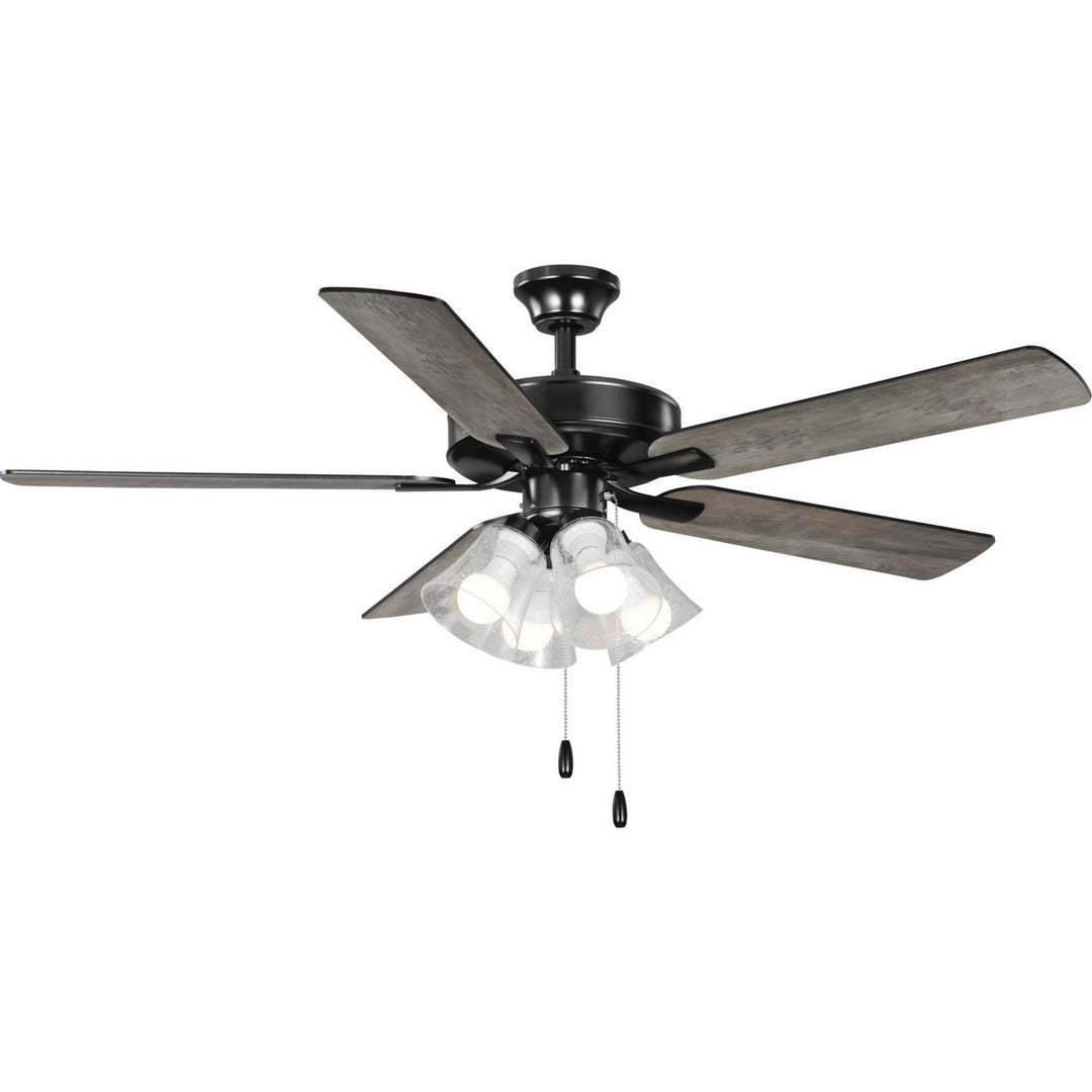 Progress Airpro Builder Fan P250085-31M-WB Ceiling Fan - Matte Black, Black, Rustic Charcoal/