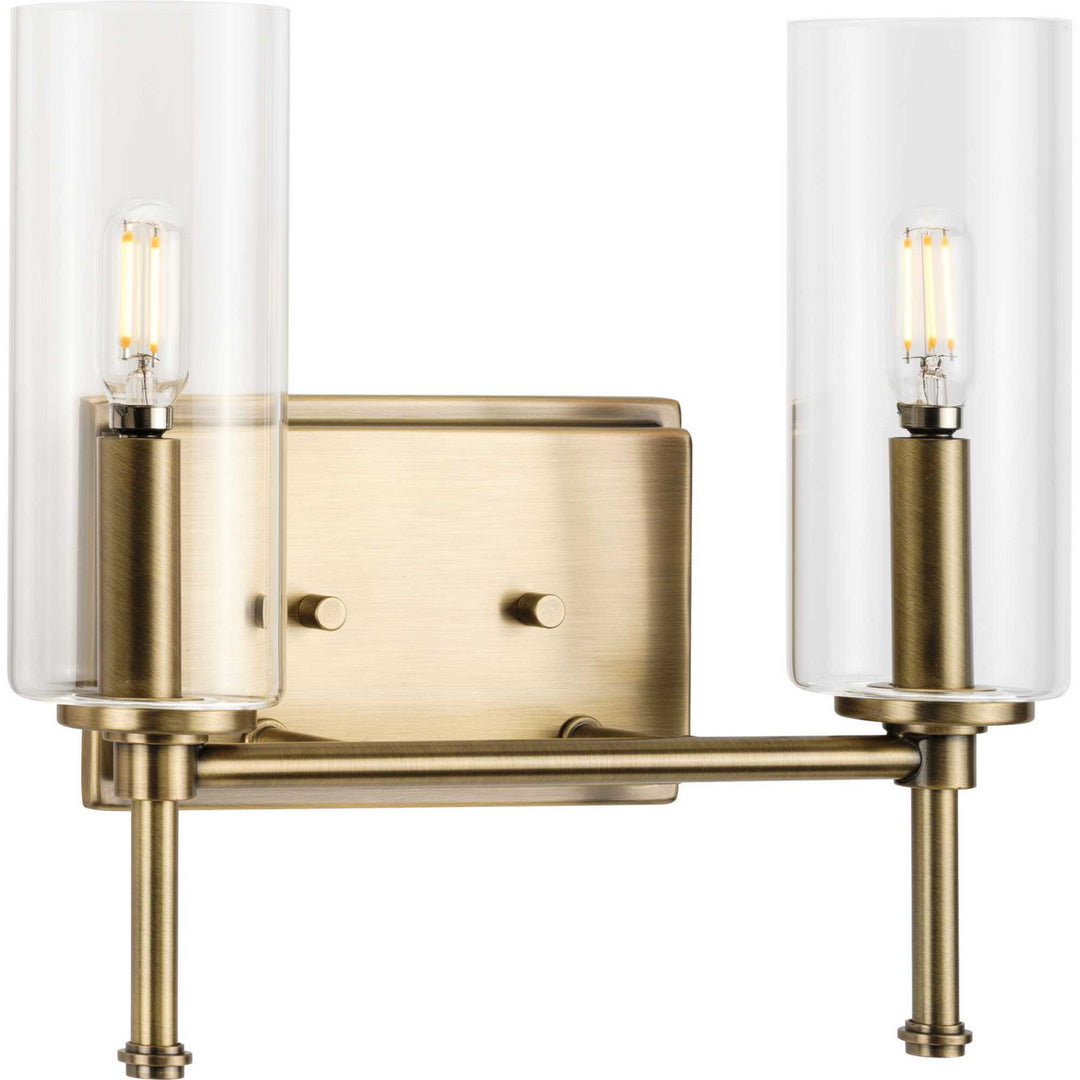 Progress Elara P300357-163 Bath Vanity Light 13 in. wide - Vintage Brass