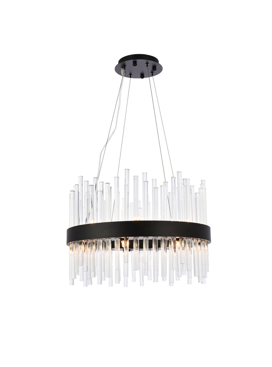 Elegant Dallas 3000D20BK Chandelier Light - Black