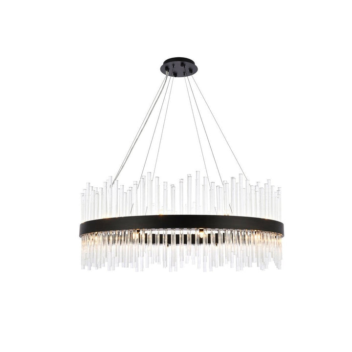 Elegant Dallas 3000D36BK Chandelier Light - Black