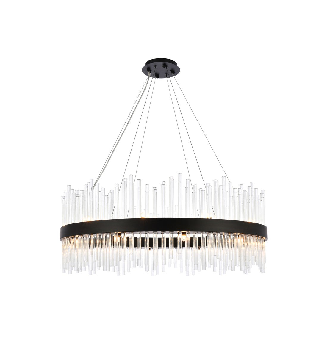 Elegant Dallas 3000D36BK Chandelier Light - Black