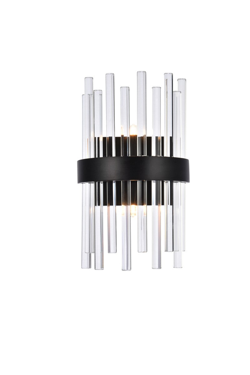 Elegant Dallas 3000W8BK Wall Sconce Light - Black