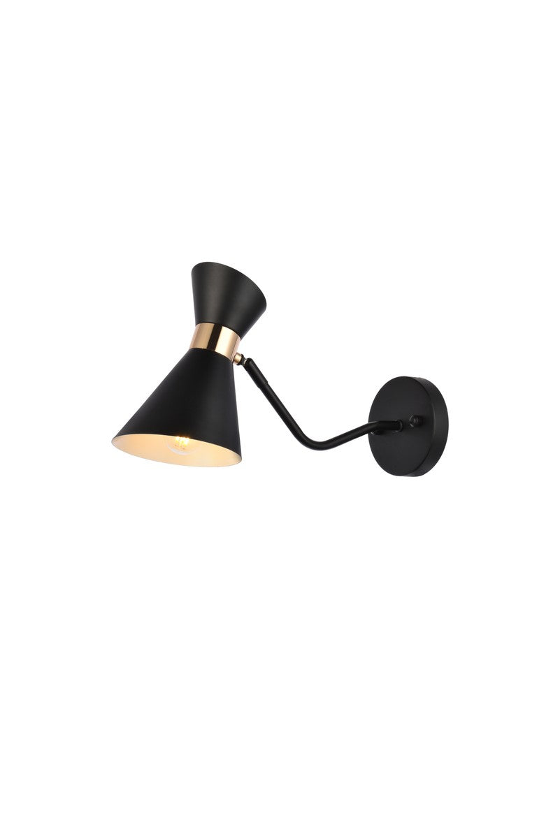 Elegant Halycon LD2352BK Wall Sconce Light - Black And Golden