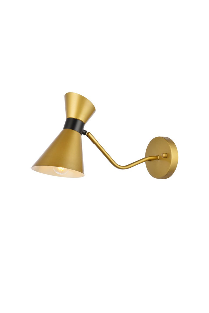 Elegant Halycon LD2352BR Wall Sconce Light - Brass And Black