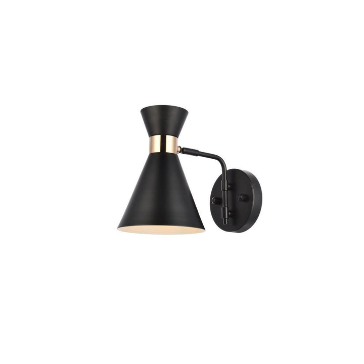 Elegant Halycon LD2353BK Wall Sconce Light - Black And Golden