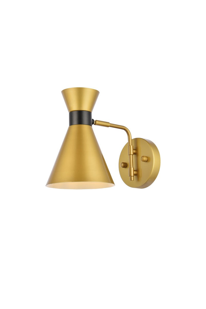 Elegant Halycon LD2353BR Wall Sconce Light - Brass And Black