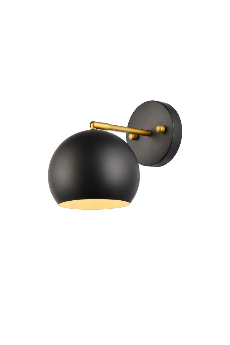 Elegant Othello LD2355BKR Wall Sconce Light - Black And Brass