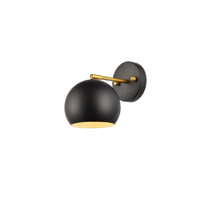 Elegant Othello LD2355BKR Wall Sconce Light - Black And Brass