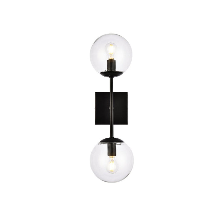 Elegant Neri LD2357BK Wall Sconce Light - Black And Clear